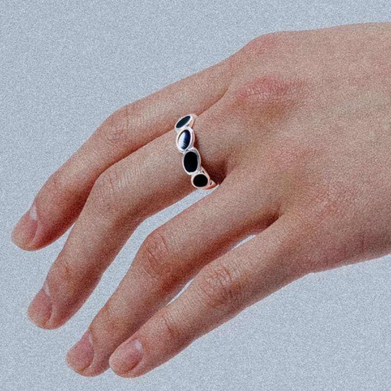 SCALETTO WS018 Black Epoxy Oval Ring