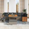 9 Piece Grey Garden Sofa Set with Cushions