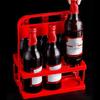 Beer Bottle Caddy Bucket Holder Plastic Foldable Multifunctional Portable Beer Bottle Carrier Red