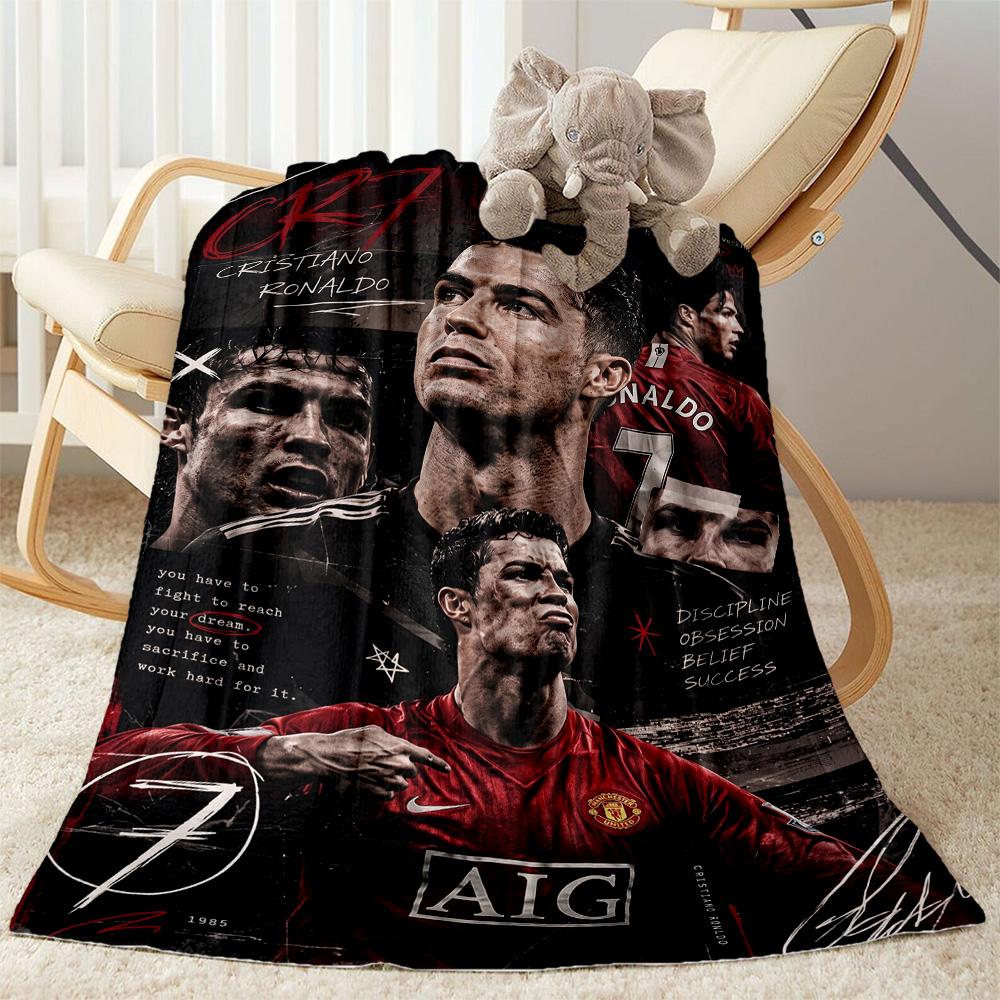 Ronaldo's Legacy Soccer Blanket Warmthful Decor Suitable for Bedding Picnics Seaside for All Occasions Warmthful Decor