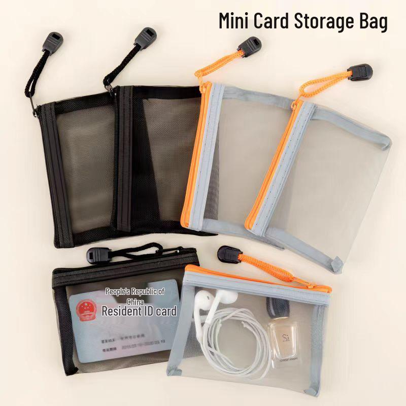 Mini Mesh Transparent Zipper Bag - Document & Test Paper Storage