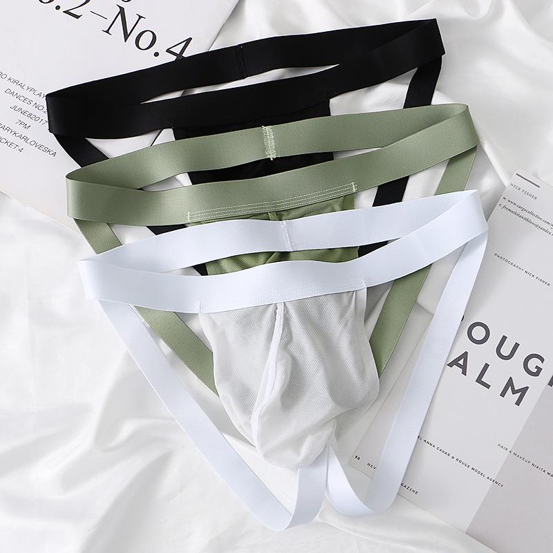 Perizoma da Uomo in Doppio Seta Ghiaccio - Leggero, Trasparente a T, Taglia Plus, Indumento Estivo alla Moda