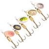 5PCS/6.7CM-5.8G Spoon Fishing Spinner Bait Rotating Metal Treble Hook Trout Fishing Spoon Lures Tackle