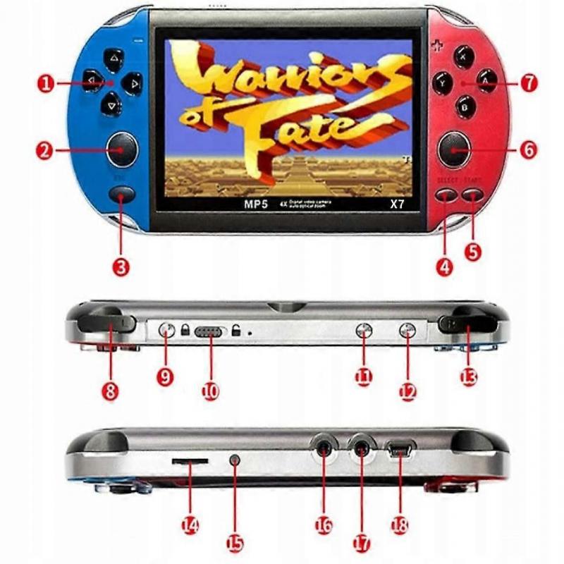 Portable Game Console X7 1000 Games Retro Mini+
