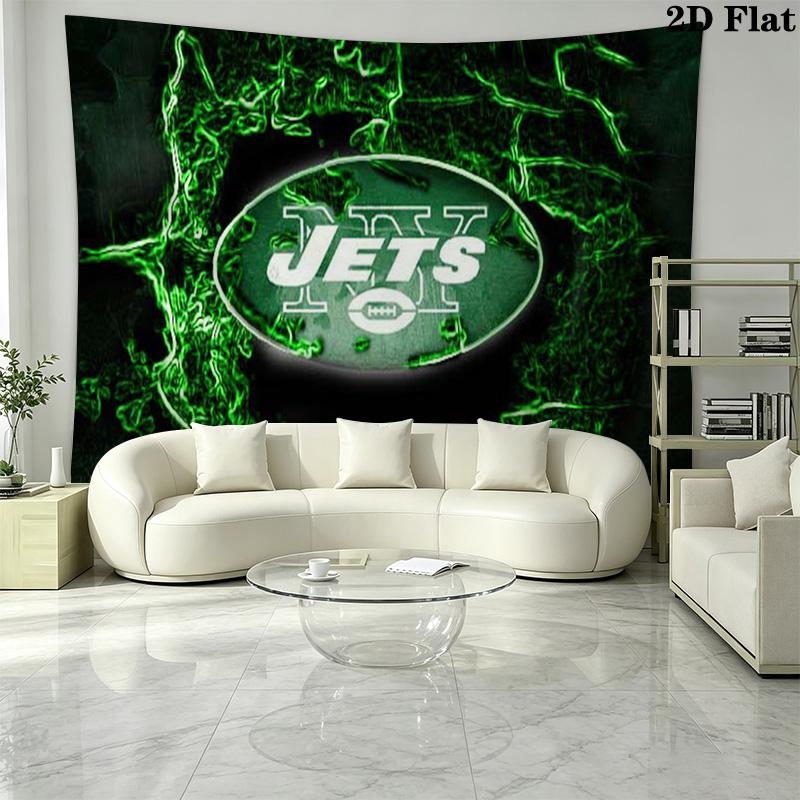 New york jets Logo Wall Tapestry Aesthetic Wall Hanging Printed Fabric Blanket Decorative Tapestries for Bedroom Living Room Home Decor