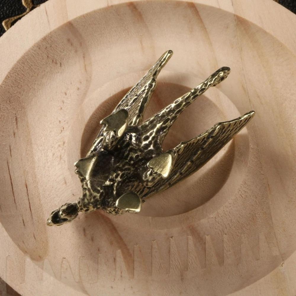 Solid Brass Pterosaur Statue Small Dragon Figurines  Home Desk Decorations