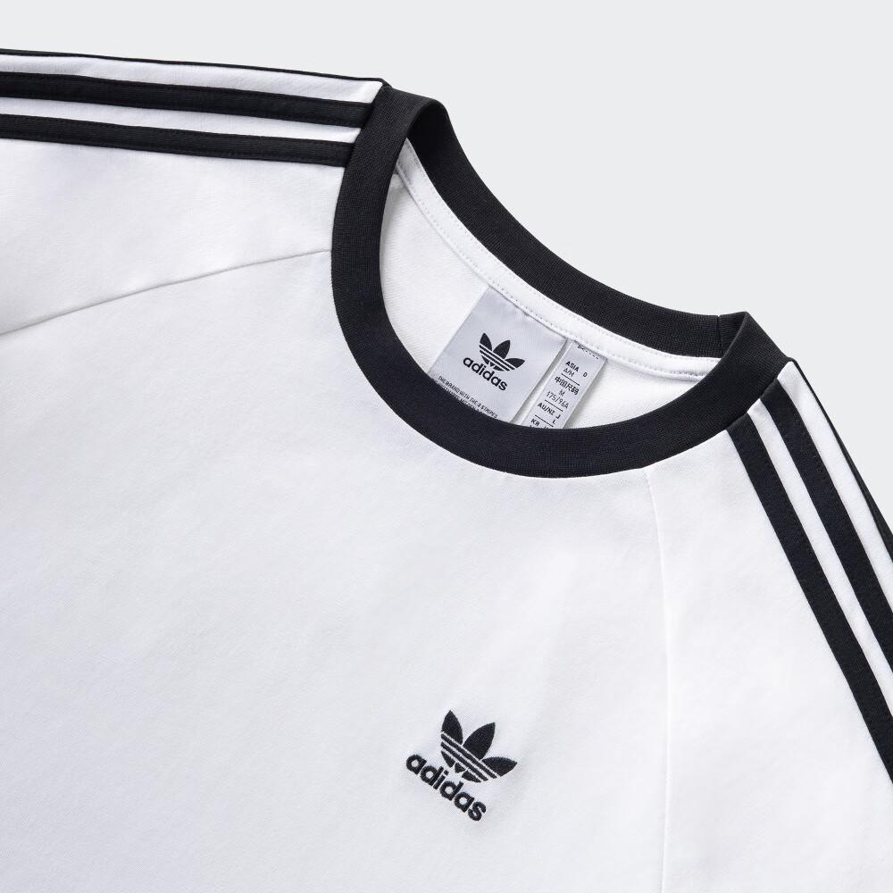 Adidas Originals Klassisches Langarm-Streifenshirt Herren Tops Weiß KE5825