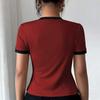 New Fashionable Women's Two-piece Color-Blocked Short-Sleeved Knit Cardigan Top