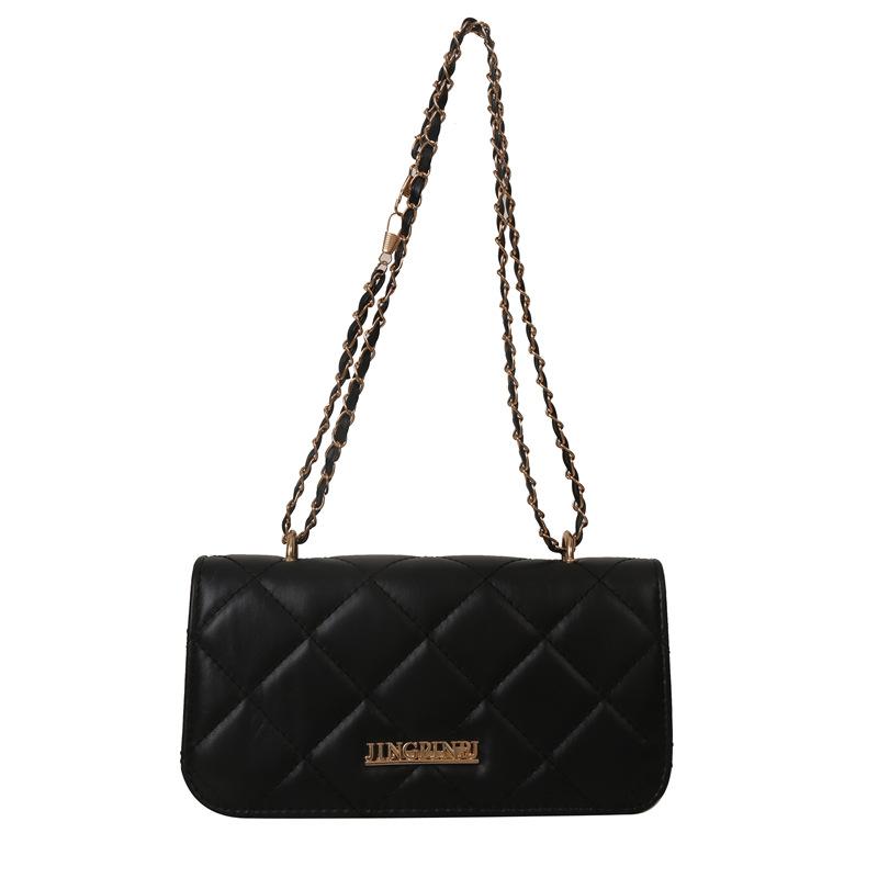 Rhombus embroidery thread versatile chain small bag women's texture solid color shoulder messenger bag 2025 small square bag