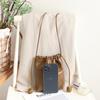 IELGY Korean Version All-Match Mini Drawstring Bucket Bag Retro Texture Soft Leather Shopping Mobile Phone Bag Cute Shoulder Crossbody