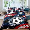 Fotbal Soft Duvet Cover Set Socer Bal Patern Sports Theme Beding Set Microfiber Colorful Grunge Style Double King Comfortable Quilt Cover