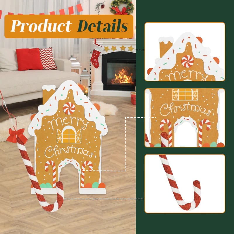 Non-Toxic Gingerbread Golf Game Set Portable Golf Toys Holiday Fun Game Easy Installation