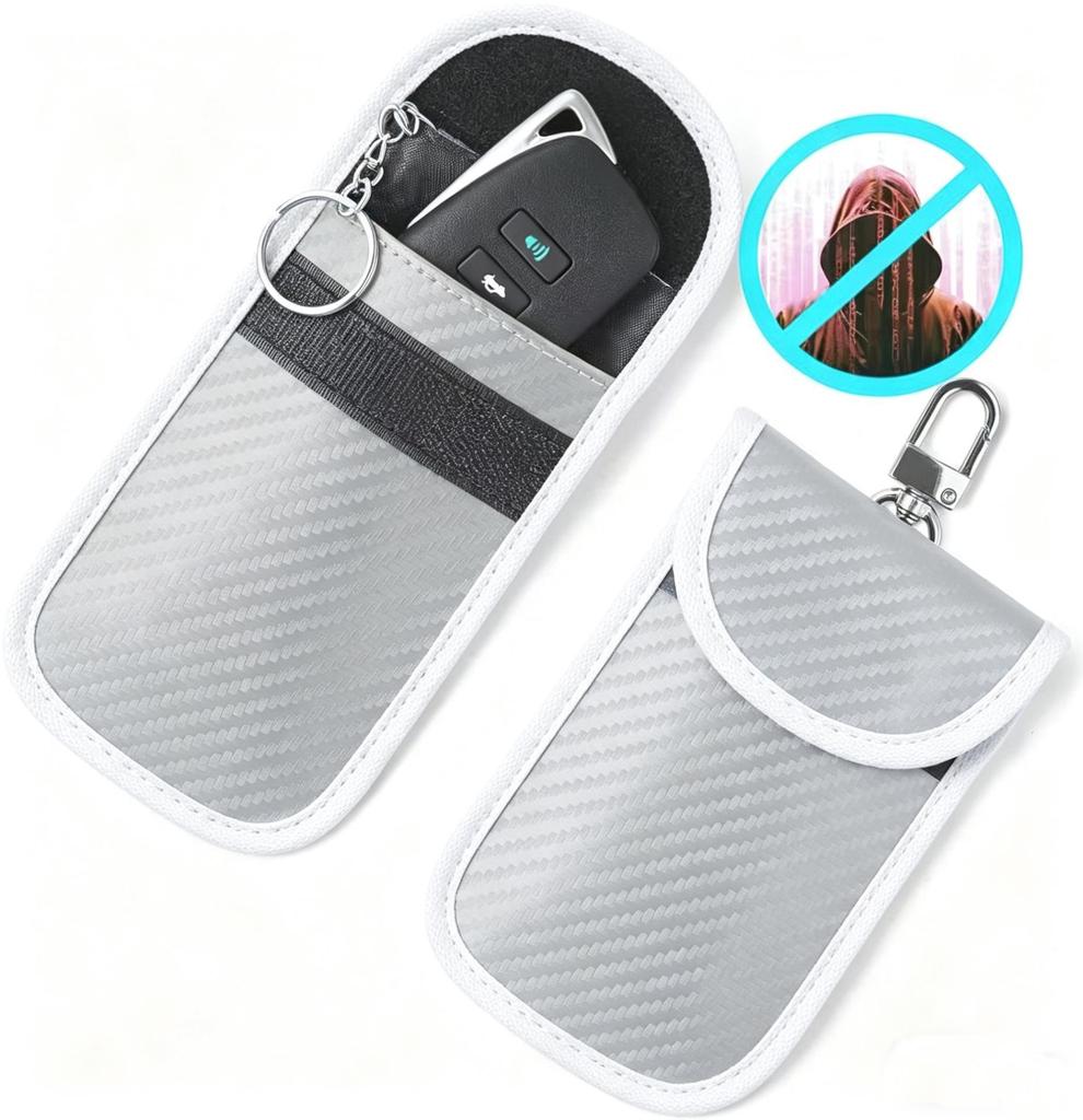 2024 Carbon Fiber Signal Shielding Anti-Theft Car Key Cover with RFID Protection