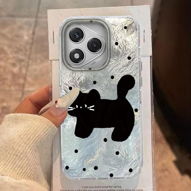 Hülle für For Honor 400 Lite 200 Pro 200Lite X9c X9a X8b X8a 5G Handyhülle Katze Schwarz Cartoon Für Honor 200 Schutzhüllen