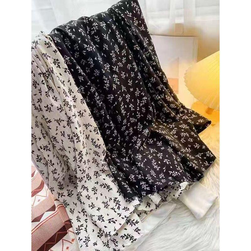 French New Retro Floral Skirt Small High Waist Thin Temperament Skirt Foreign Style Age Reduction Casual Style