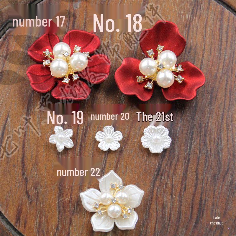 ABS Imitation Pearl Large Flower Center with Three, Four, and Five-Petal Options