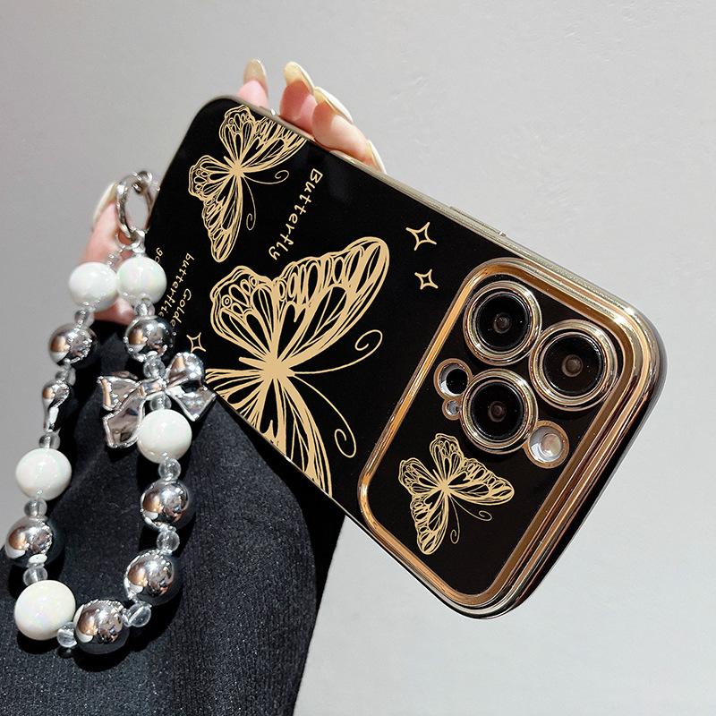 Large Windows Suitable for Apple 15PROMAX 13 Protective Case Big Butterfly Black Soft Shell IPhoneXSMAX Mobile Phone Case