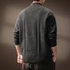 Men's High-End Half-Zip Stand Collar Sweater - Thickened Knit Jacket for Autumn/Winter