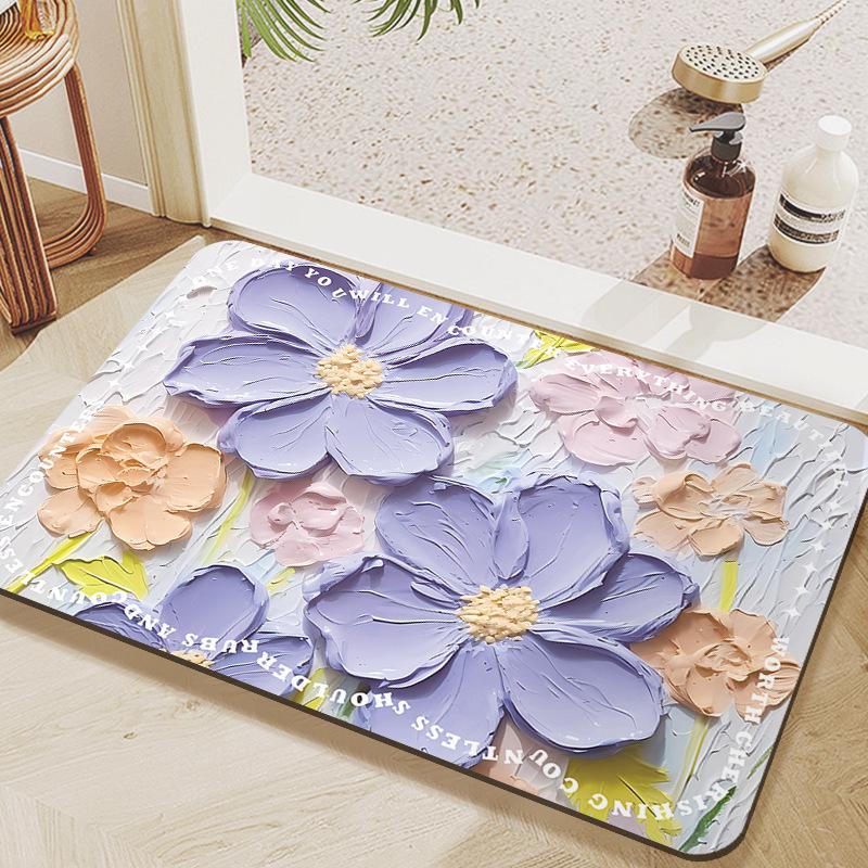 

Швидковисихаючі нековзні килимки для підлоги у ванній кімнаті з діатомової землі: Вбираючий та брудовідштовхувальний для туалету та дверного отвору. 50x80cm Diatom Mud Mat