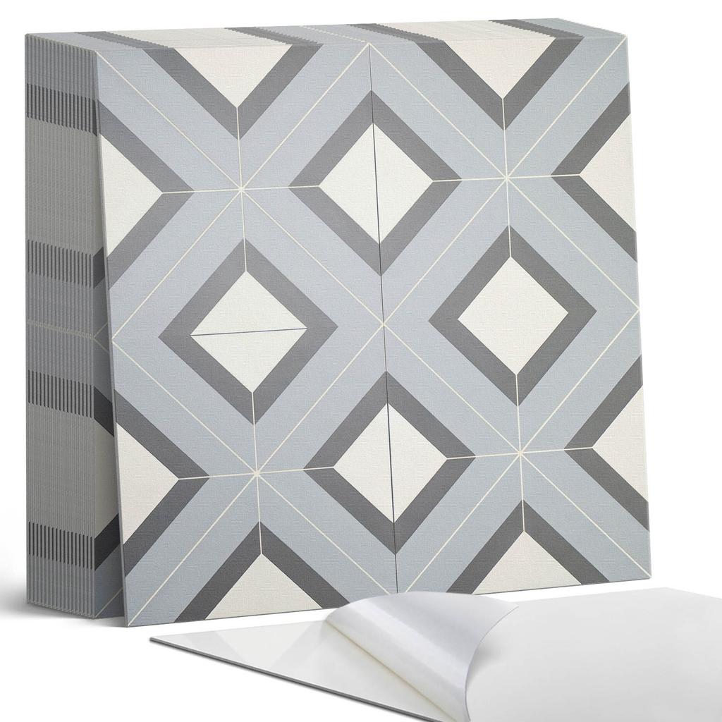 Set of Self-Adhesive PVC Tiles Geometric In Pastel Colors 20x20x20 Cm