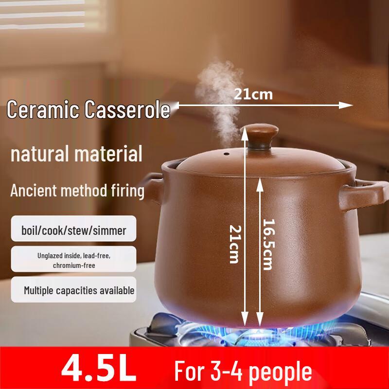 Huameiguan Unglazed Clay Stew Pot