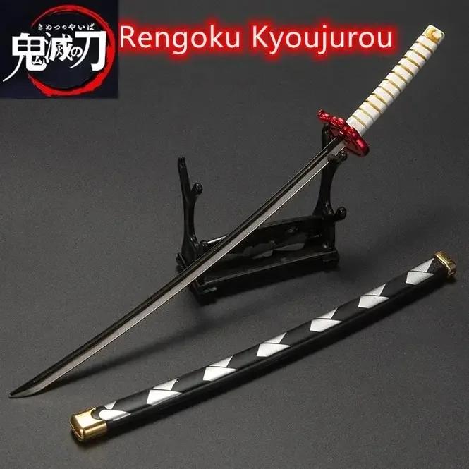 26cm Demon Slayer Katana Swords Alloy Real Katana Samurai Cosplay Home Decoration Edge Bedroom Decor Japanese Kid Toy Anime Gift