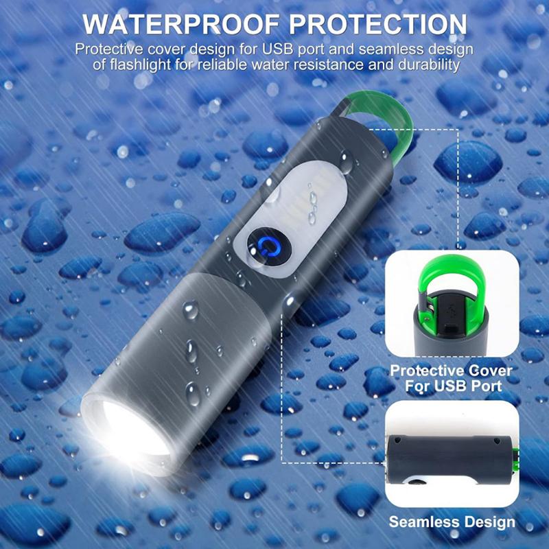 Zoomable Led Flashlight Powerful Rechargeable Tactical Flashlight Outdoor Tent Lantern Floodlight Torch For Camping Fishing Hunt
