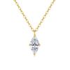 925 Sterling Silver 1CT Marquise Cut Moissanite Pendant Necklace for Women – 14K Gold Plated Minimalist Jewelry