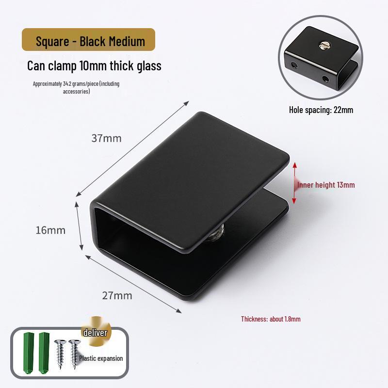 Stainless Steel Semicircular Square Glass Clamp Shelf Bracket