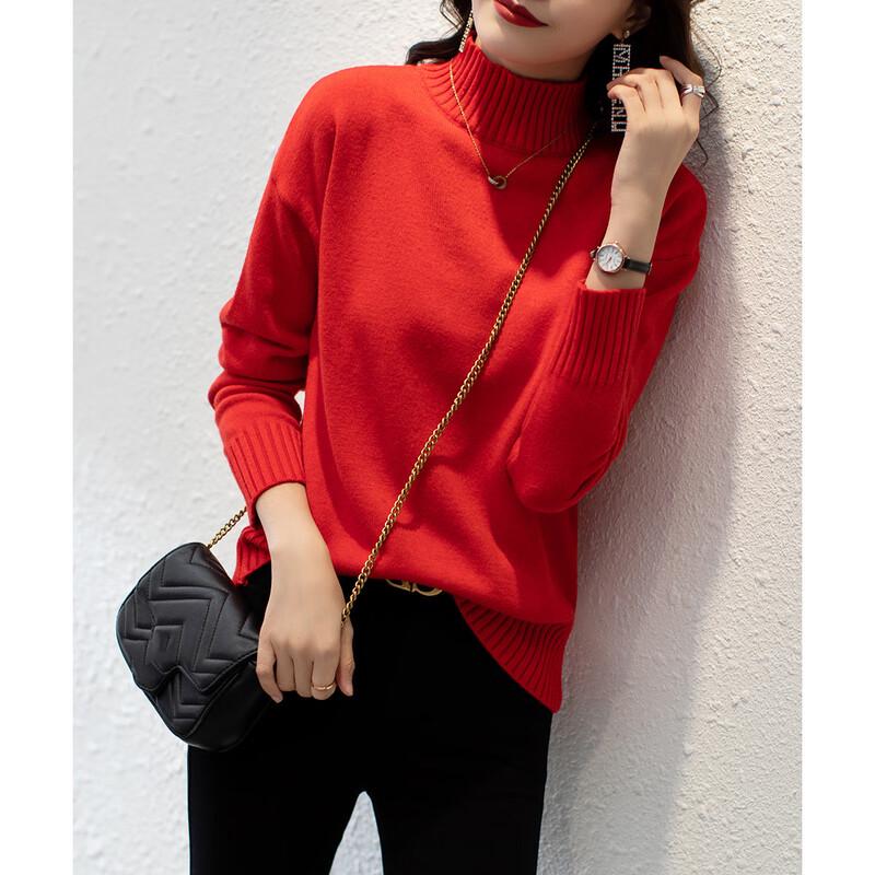 

Firstview Women s Long-Sleeve Versatile High-Neck Sweater One Size