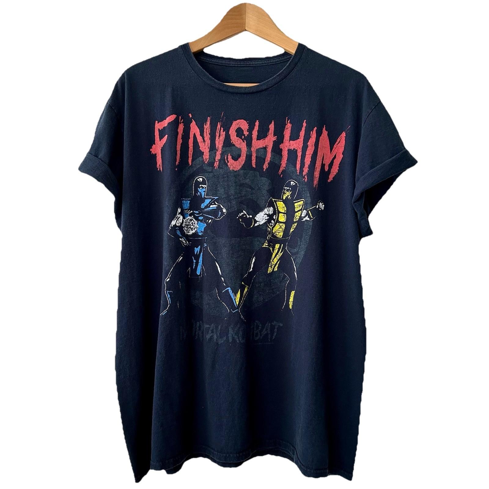 Mortal Kombat T-shirt 100% Lightweight Cotton Black Mens Unisex Size XL Unisex T-Shirt XXL