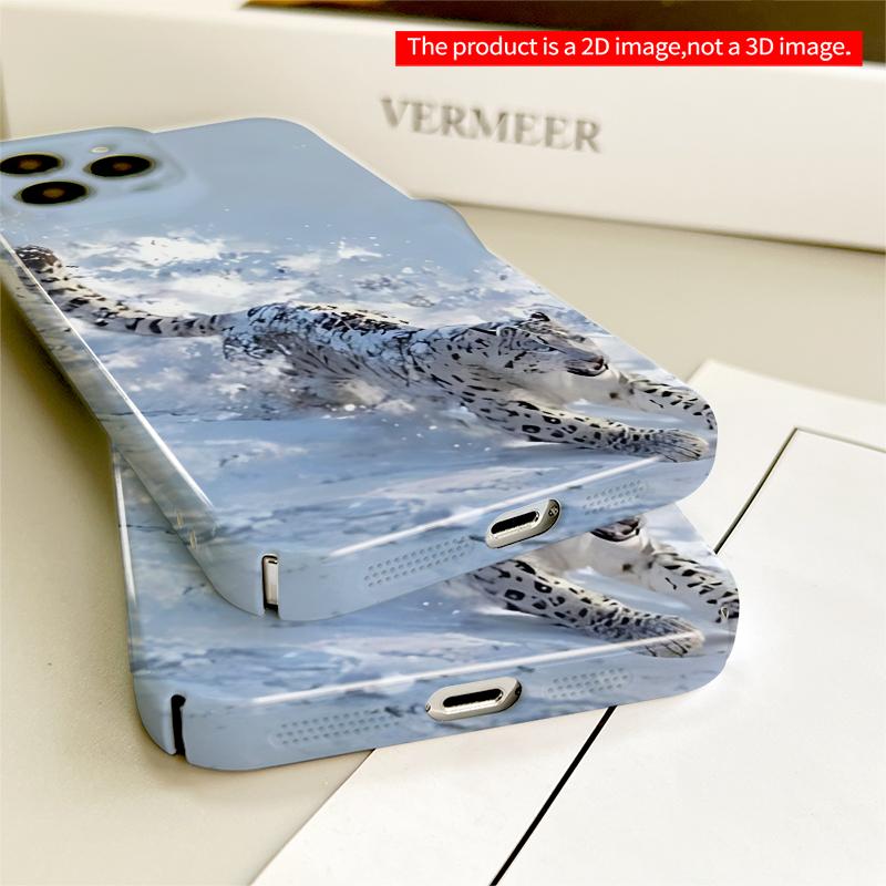 2DFlat Snow Leopard in Motion All inclusive film hard iPhone case, compatible with iPhone 18 Pro Max 17 16 15 14 13 12 11