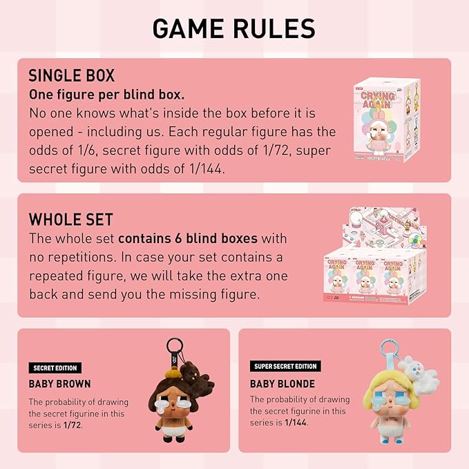 POP MART Crybaby Tears Factory Series - Vinyl Face Plush Blind Box, Holiday Birthday Gifts, Single Box