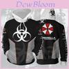 Umbrella Resident Evil Corporation Hoodie Cosplay Jacket Pullover 3d Print Coat