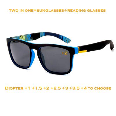 Limited!!! Sport Fashion Two In One Sunglasses Reading Glasses Combination Holiday Set +1 +1.5 +2 +2.5 +3 +3.5 +4