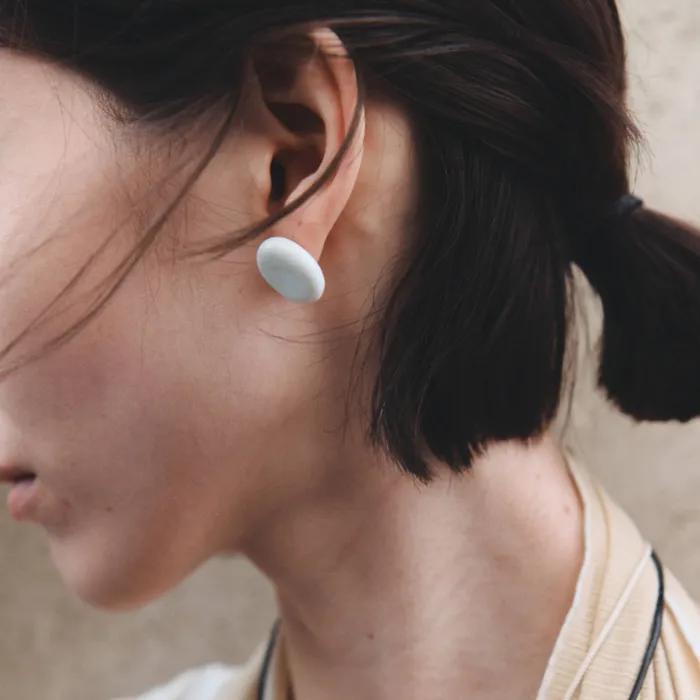 Glassy Bean Earring (4colors)