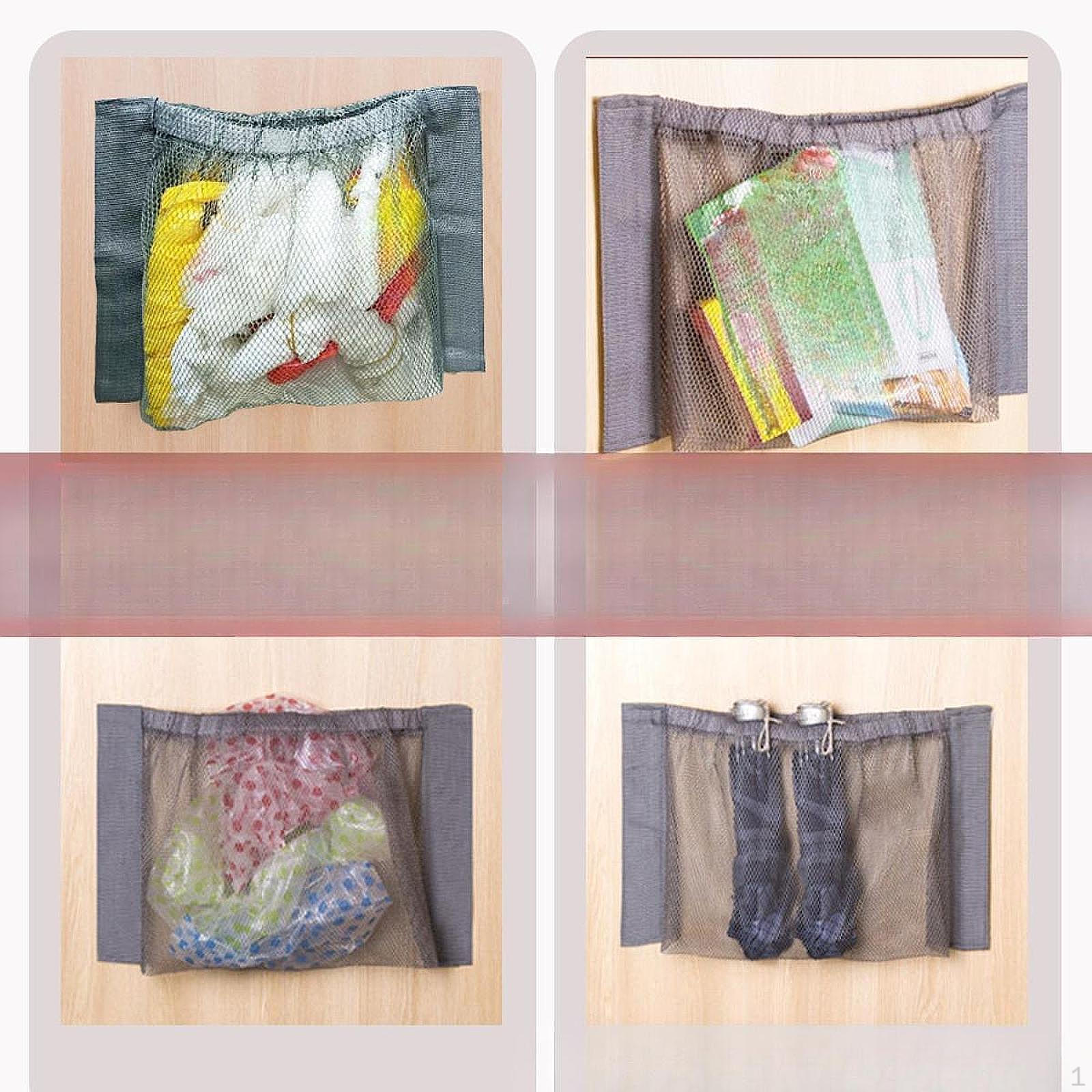 Сетчатый мешок с липкой основой, морской сетчатый органайзер, настенный, универсальный, для кухни, автомобиля, для мусора S