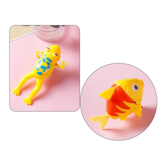 Cartoon Animal Wind-up Toy for Kids No Battery Required Funny Swimming Frog/Fish/Turtle Clockwork Toy Baby Bath Companion Interactive Toy for Summer