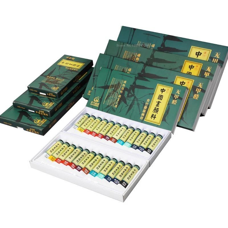 18/24 Farben Anfänger Chinesische Malerei Pigment Set 5/12ml Aluminiumtube Mineralpigment Feine Kunstmaterialien Tuschemalerei Übung