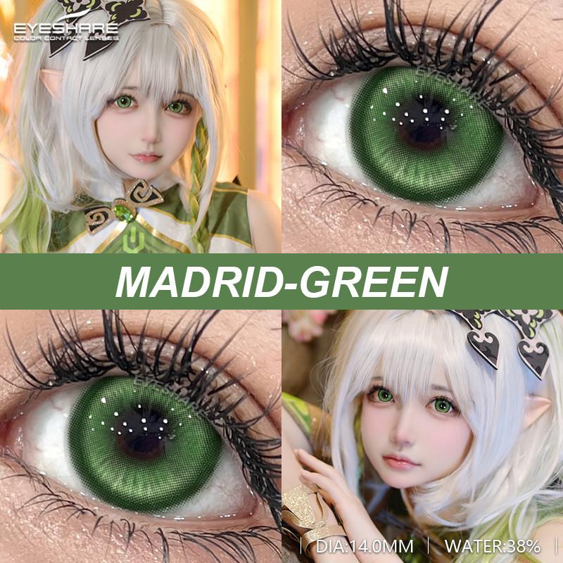 Eyeshare 1 Pair Green Color Cosplay Lens Hot Sale Contact Lenses for Role Playing Anime Eye Makeup Halloween Softlens