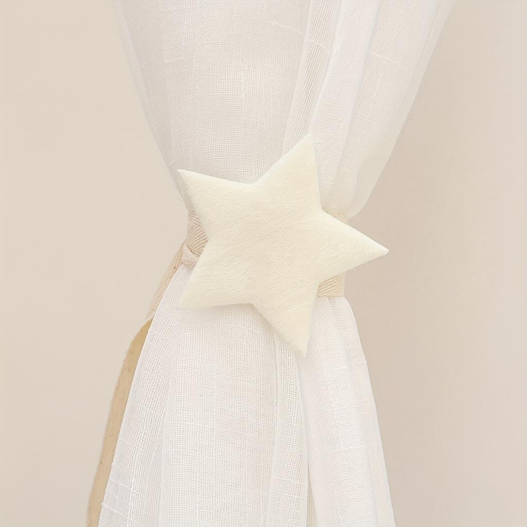 2 Pezzi Fermacravatta per Tende a Forma di Stella Blu Navy - Durevoli Tende per Finestre in Poliestere con Nastro, Perfetti per un Arredamento Domestico di Stile
