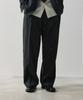 ASP Wool Blended Wide Two-Pleat Slacks - Deep Charcoal