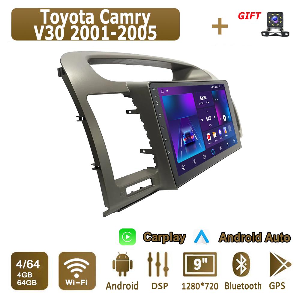 Android Carplay Car Radio For Toyota Camry V30 2001-2005 Multimedia Player Head Unit Stereo GPS Navigation BT WIFI 4+64GB