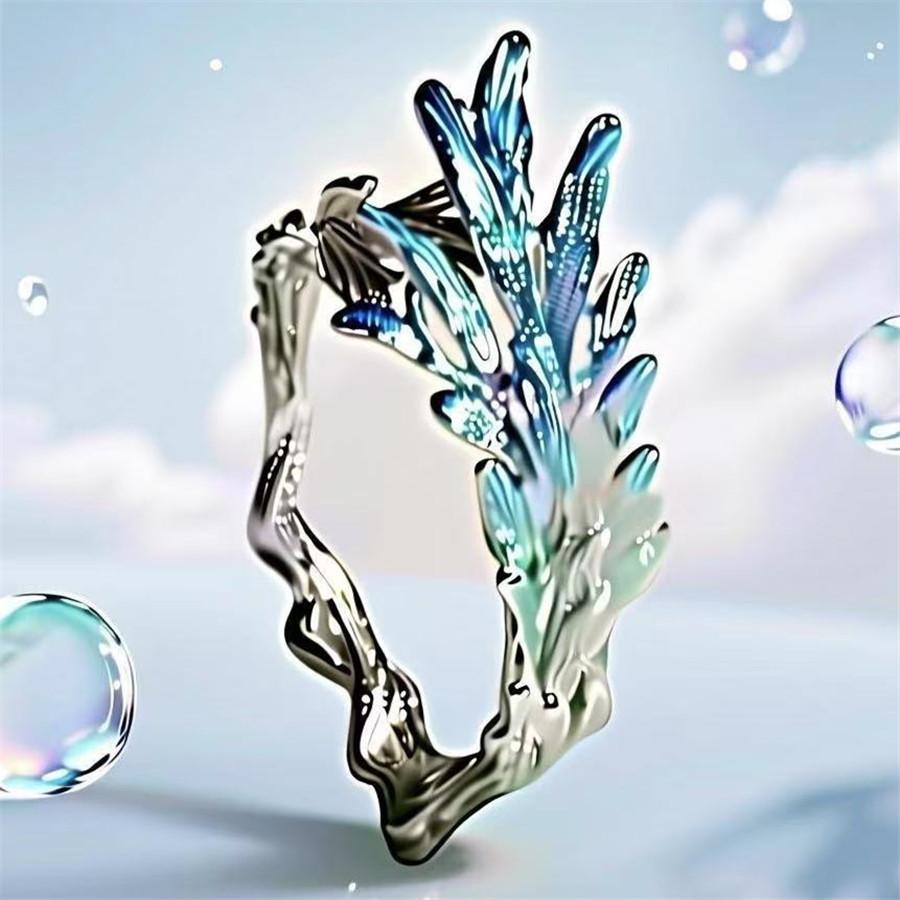 Fairy Spirit Adjustable Leaf Ring With Electroplated Zinc Alloy For Women And Men