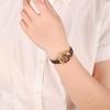 Time100 Watch with Multifaceted Diamond Japanese 30M Water and Brown Butyl Strap Women's Crystal, Movement, Resistance,