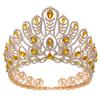 Baroque Royal Queen Large Diadem Bridal Crown Pageant Miss Headdress Bride Wedding Dress Hair Jewelry Accessories