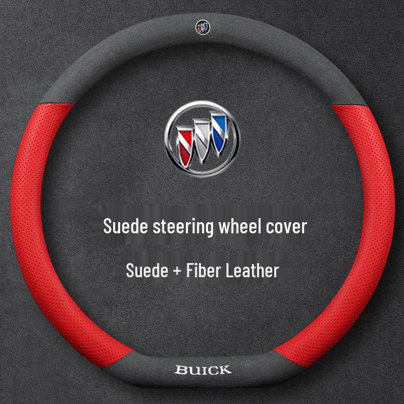 Buick Leather Steering Wheel Cover for Regal, Excelle, LaCrosse, Verano, GT, GL6, Encore, GL8, Envision.