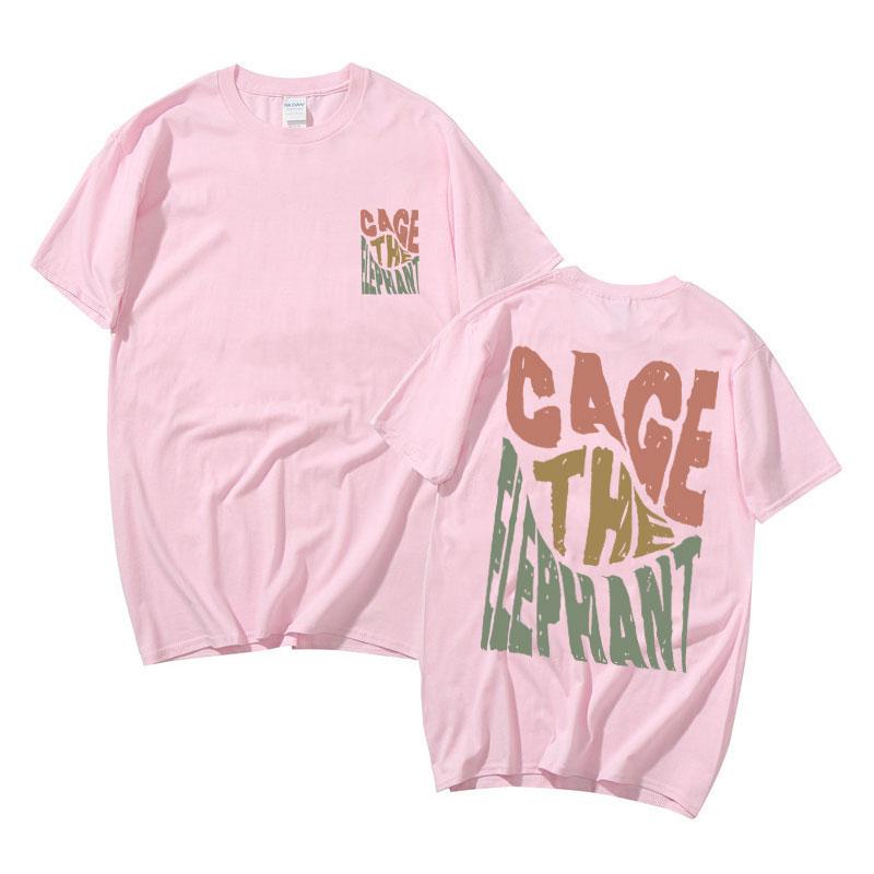 Hot Sale Cage The Elephant Pritn Double Sided Print Tshirt Man Hip Hop Vintage Loose T Shirt Men Women Fashion Harajuku T-shirts