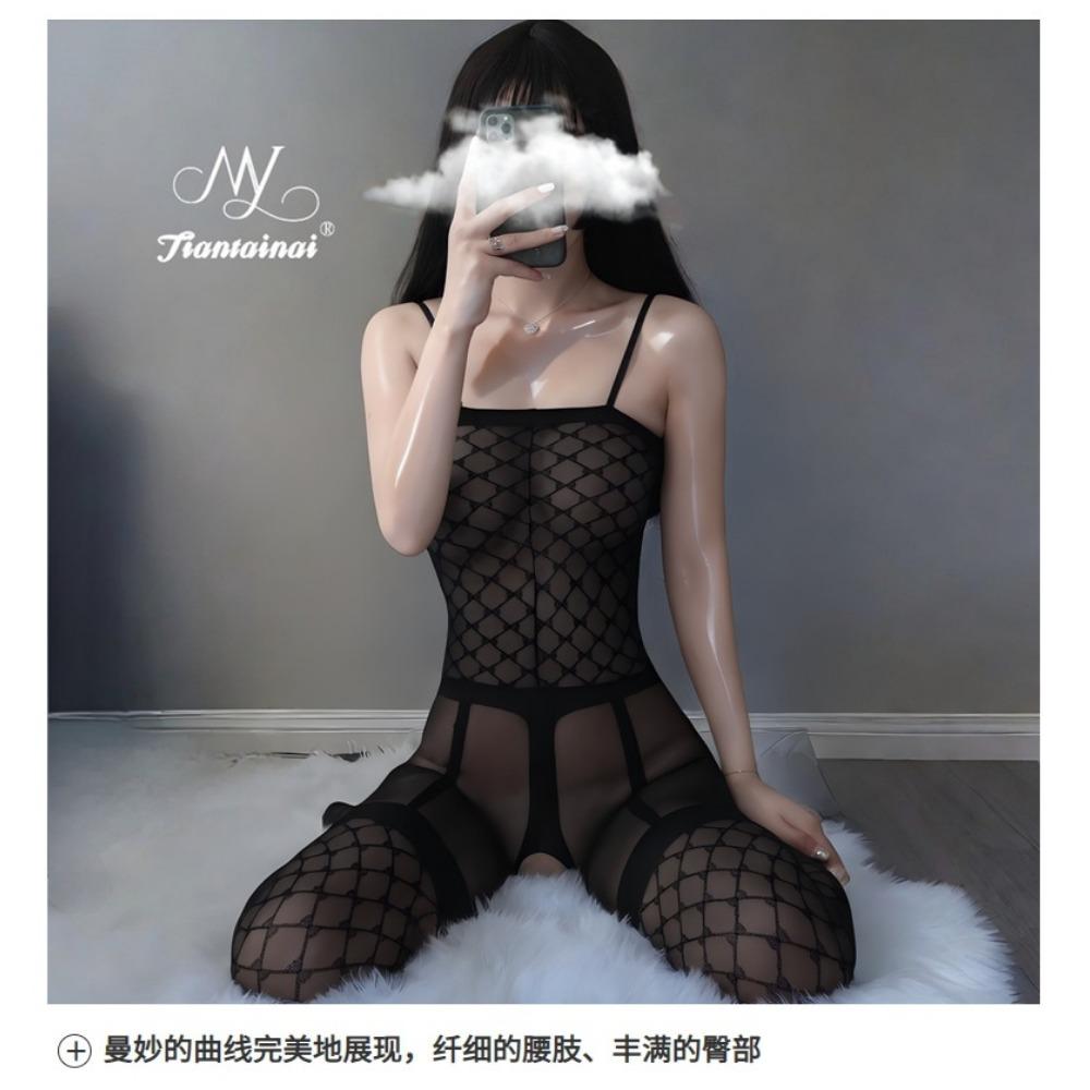Sex Underwear Open Crotch Temptation Tight Body Perspective Silk Mesh Clothes Free Onesie Open Sexy Sex Stockings Women