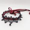 Charm Retro Black Lace Wine Red Velvet Tie Choker Black Teardrop Tassel Necklace for Women Christmas Neck Ornaments Jewelry Gift